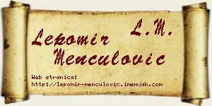 Lepomir Menčulović vizit kartica